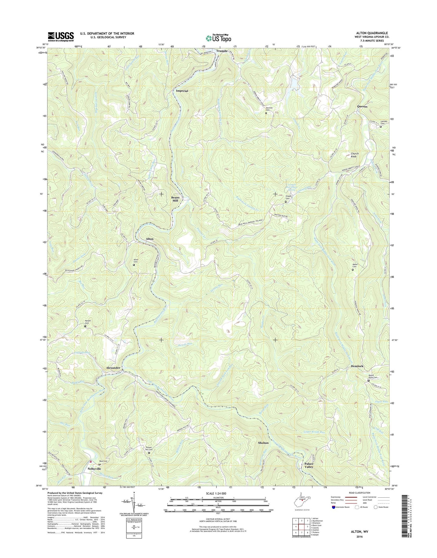 Alton West Virginia US Topo Map Image
