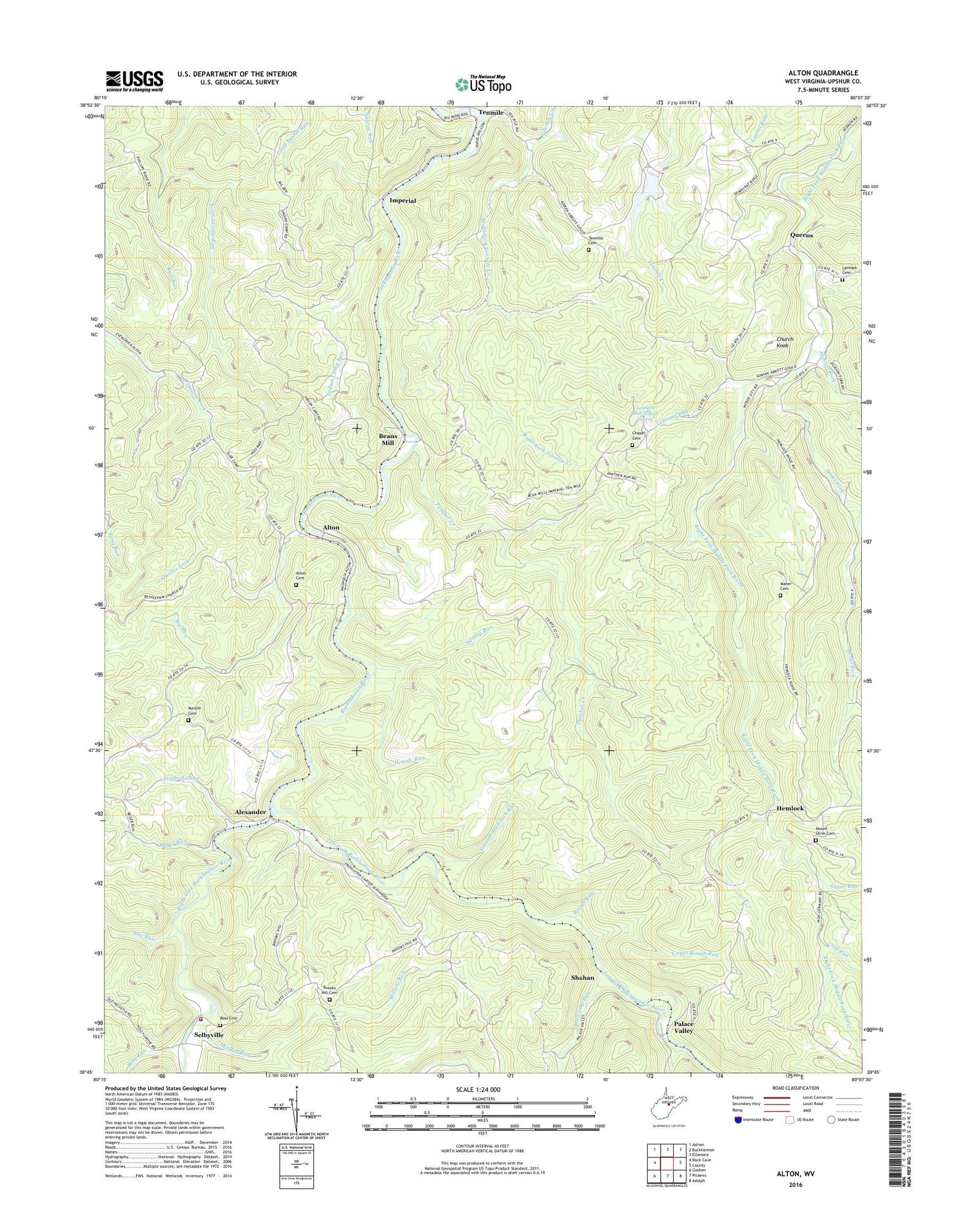 Alton West Virginia US Topo Map Image