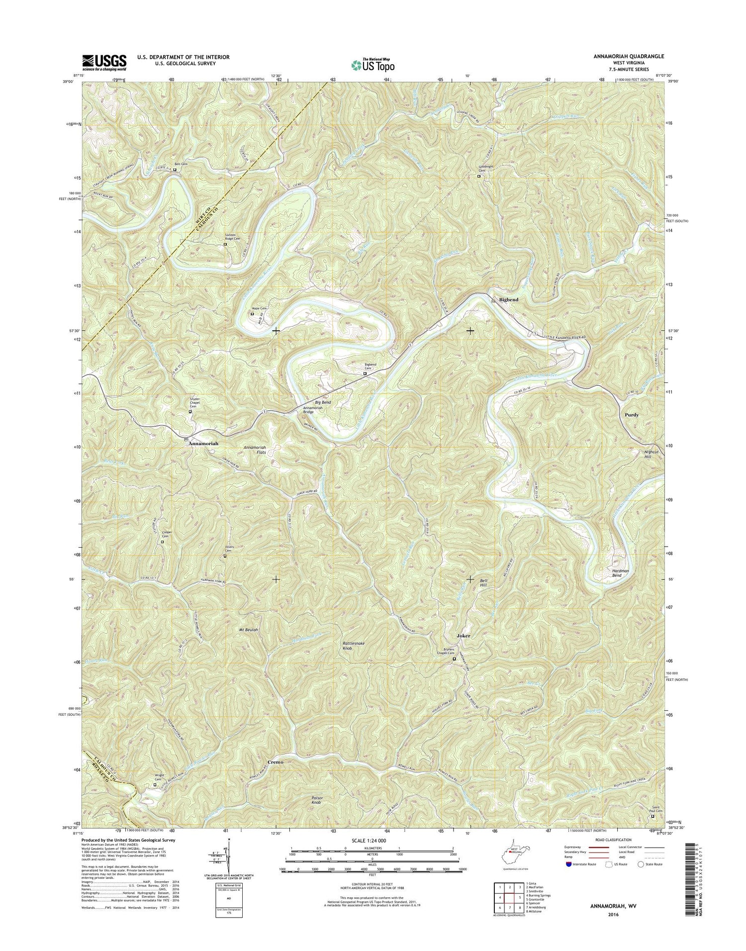 Annamoriah West Virginia US Topo Map Image