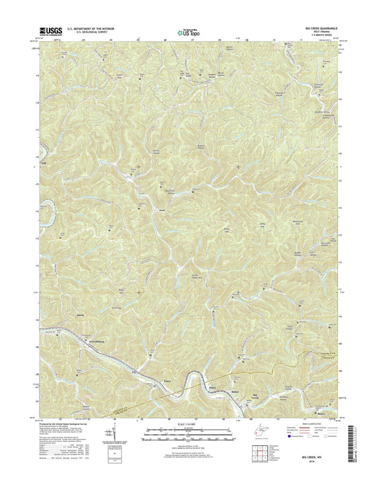 Big Creek West Virginia US Topo Map Image
