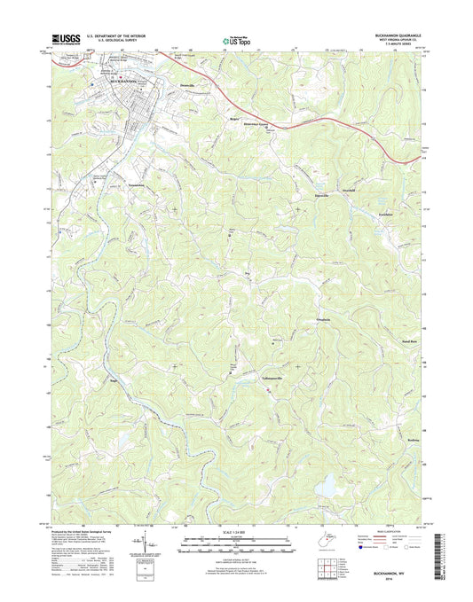 Buckhannon West Virginia US Topo Map Image
