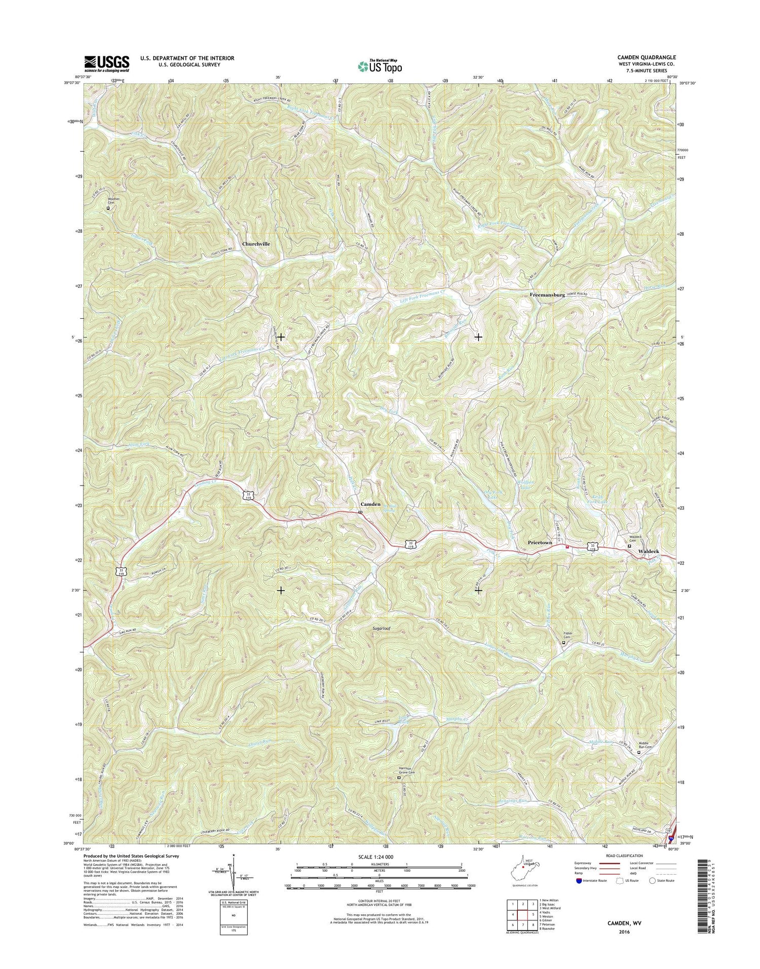 Camden West Virginia US Topo Map Image