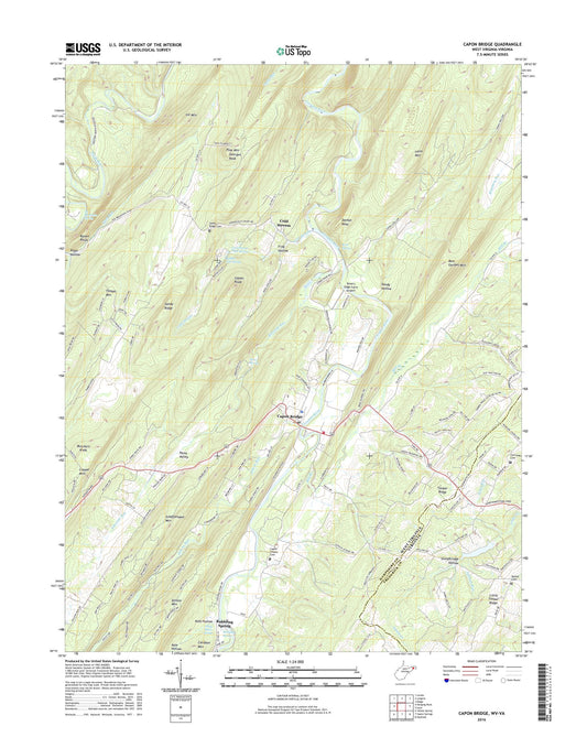 Capon Bridge West Virginia US Topo Map Image