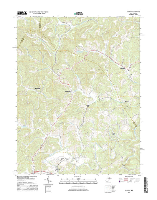 Century West Virginia US Topo Map Image