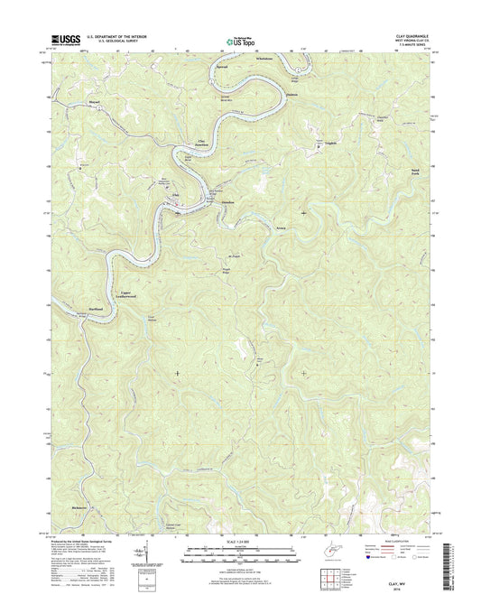 Clay West Virginia US Topo Map Image