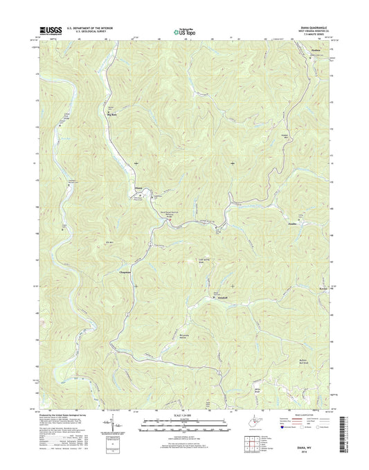 Diana West Virginia US Topo Map Image
