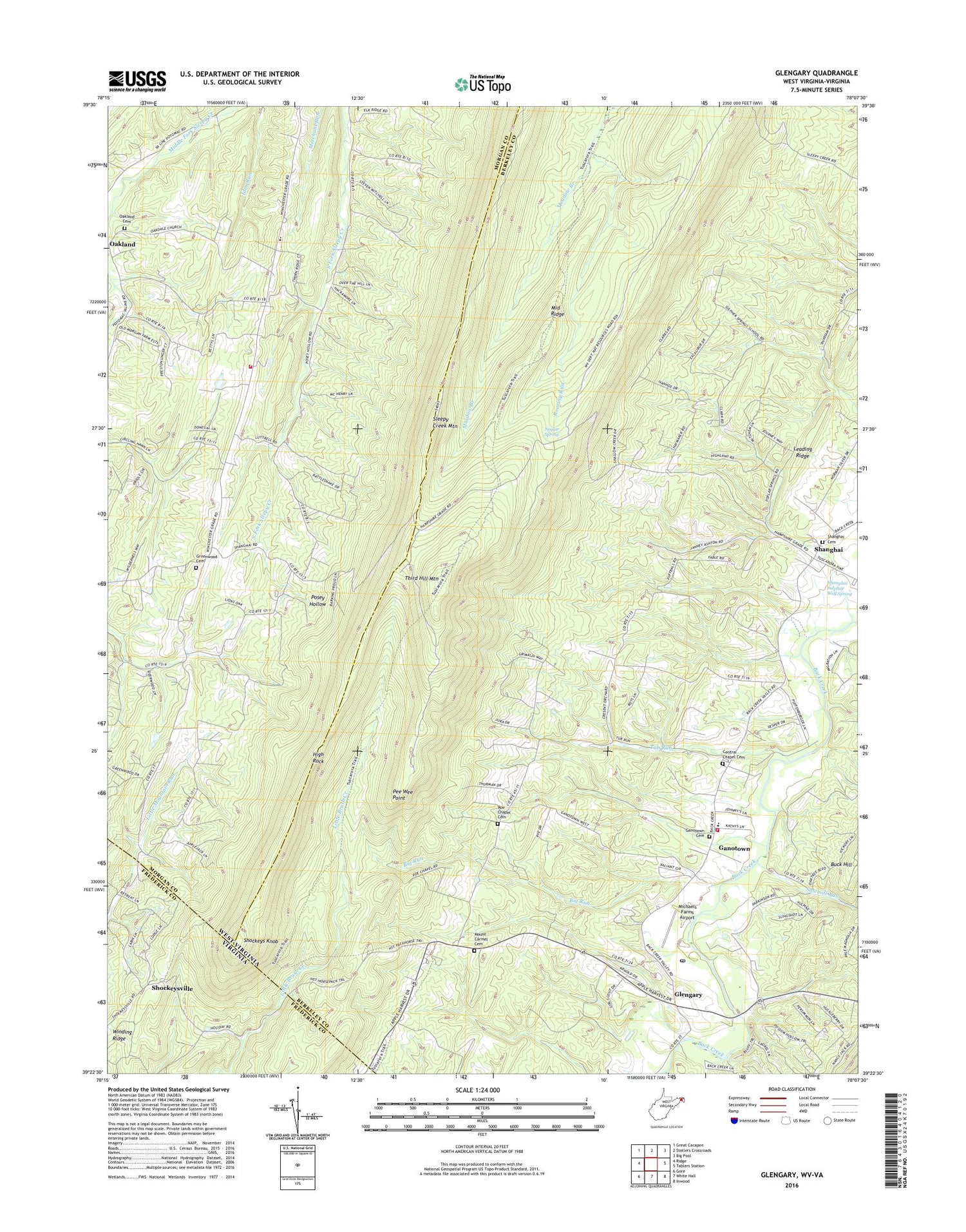Glengary West Virginia US Topo Map Image