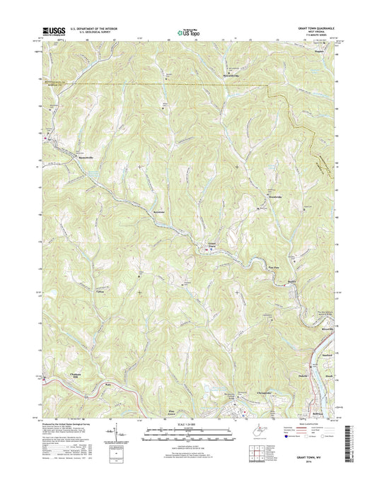 Grant Town West Virginia US Topo Map Image