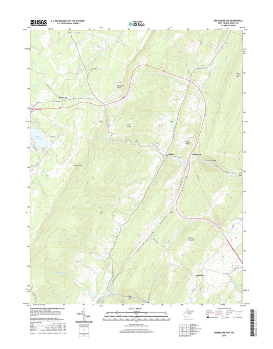 Greenland Gap West Virginia US Topo Map Image