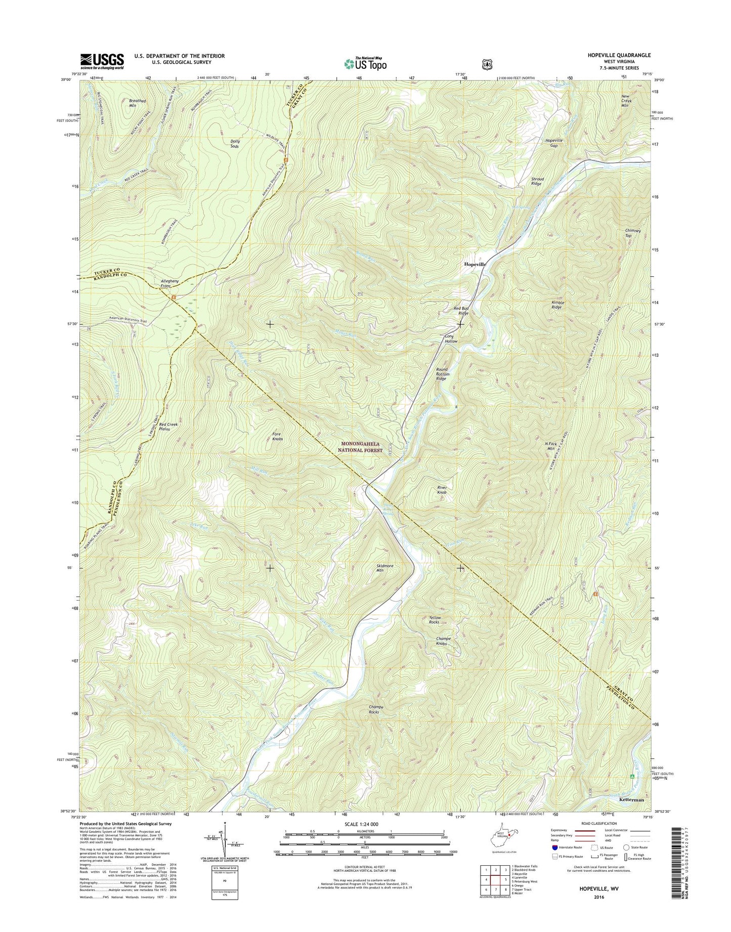 Hopeville West Virginia US Topo Map Image