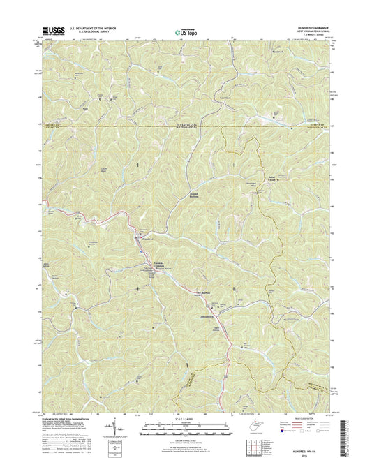 Hundred West Virginia US Topo Map Image