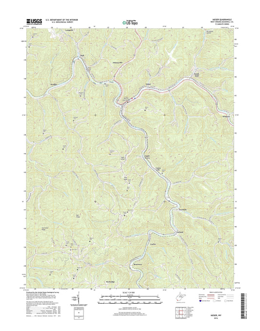 Iaeger West Virginia US Topo Map Image