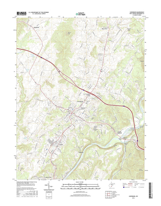 Lewisburg West Virginia US Topo Map Image