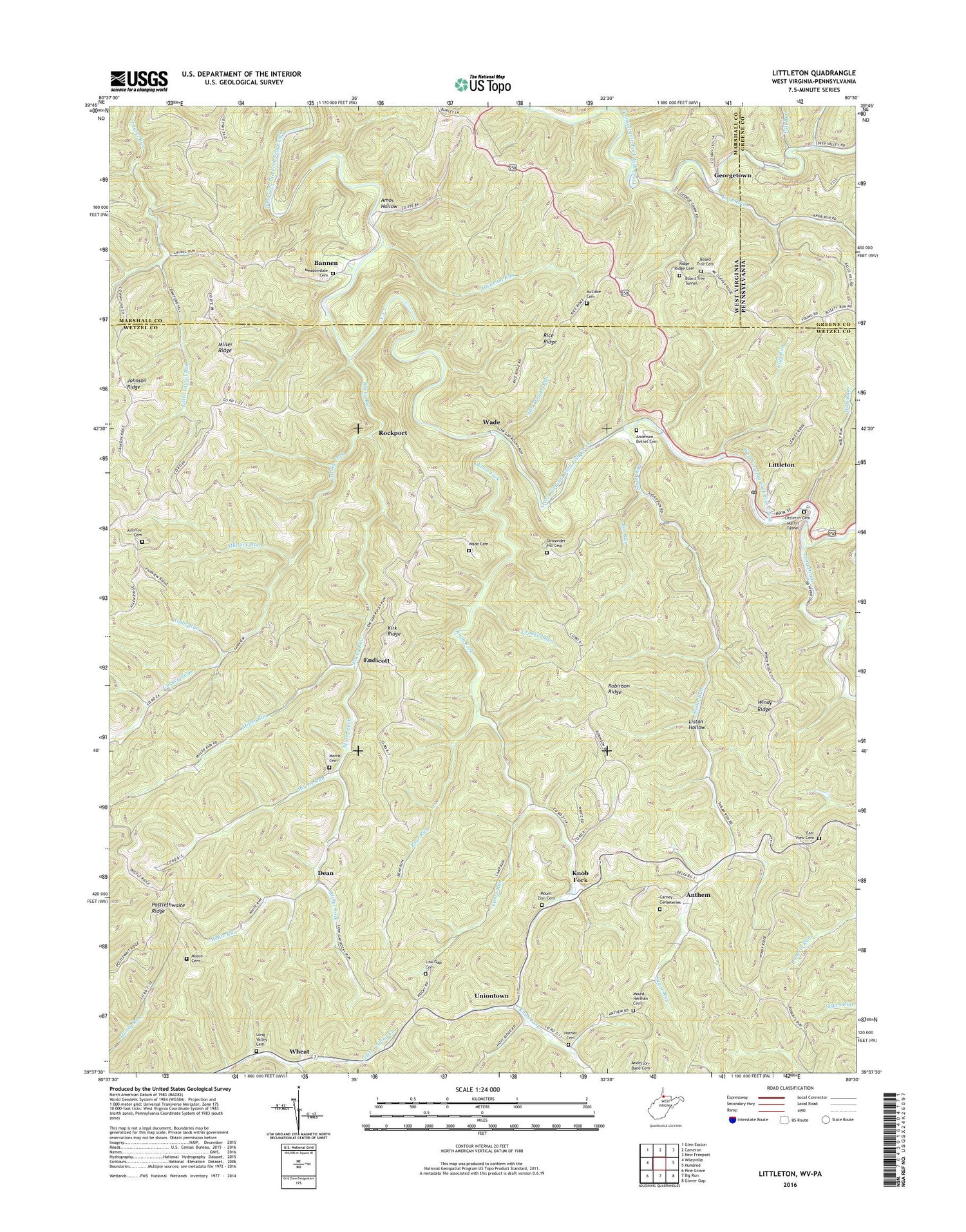 Littleton West Virginia US Topo Map Image