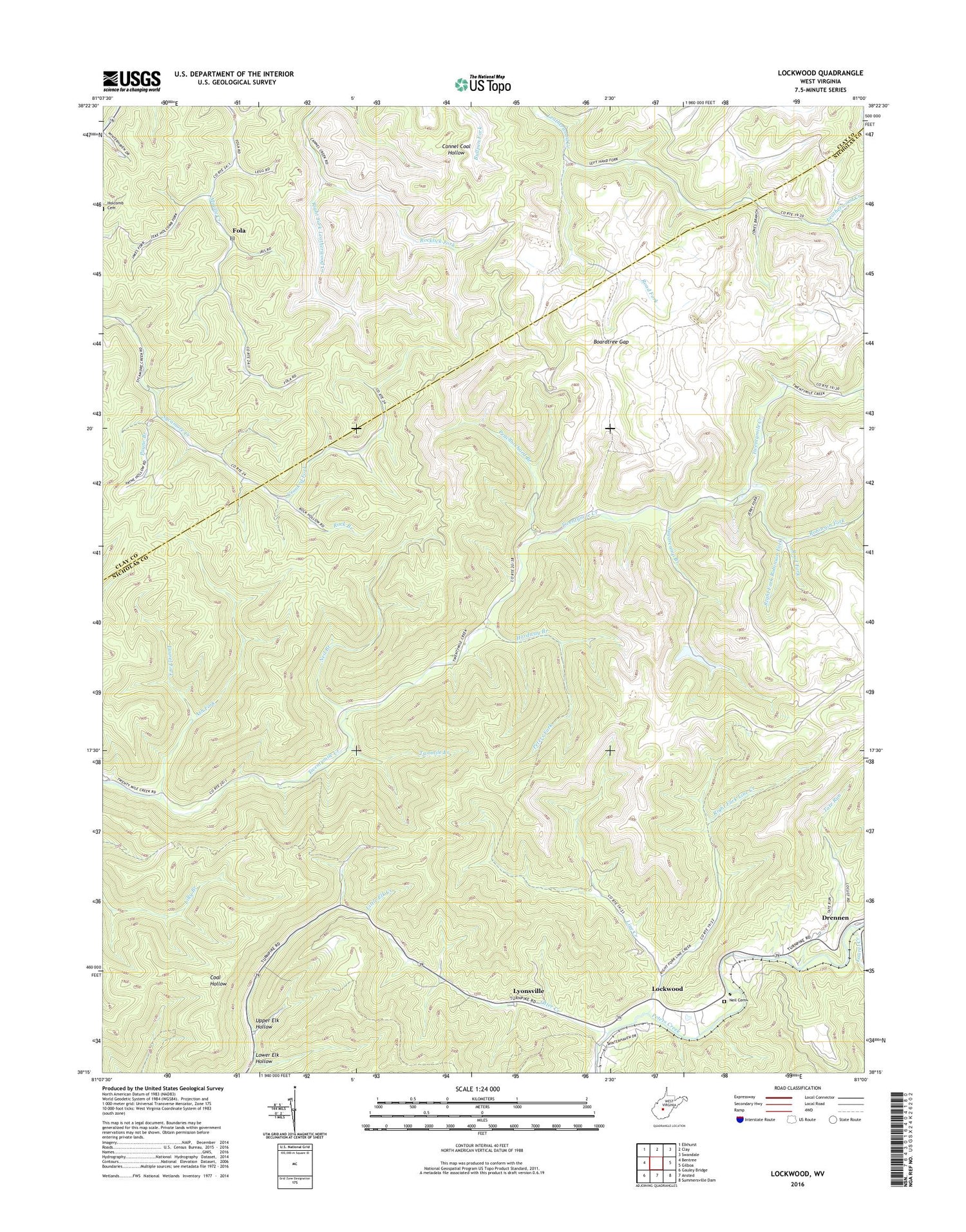 Lockwood West Virginia US Topo Map Image