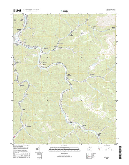 Logan West Virginia US Topo Map Image