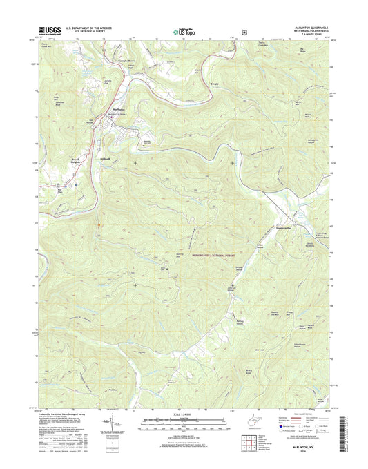Marlinton West Virginia US Topo Map Image
