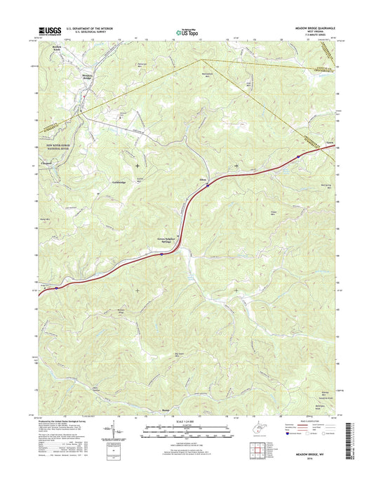 Meadow Bridge West Virginia US Topo Map Image