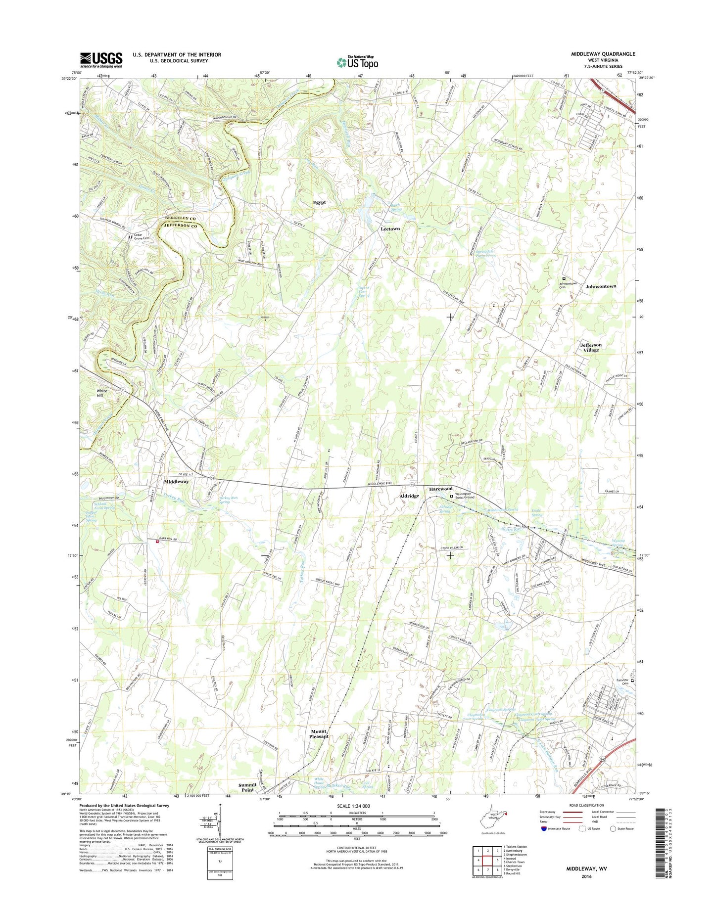 Middleway West Virginia US Topo Map Image