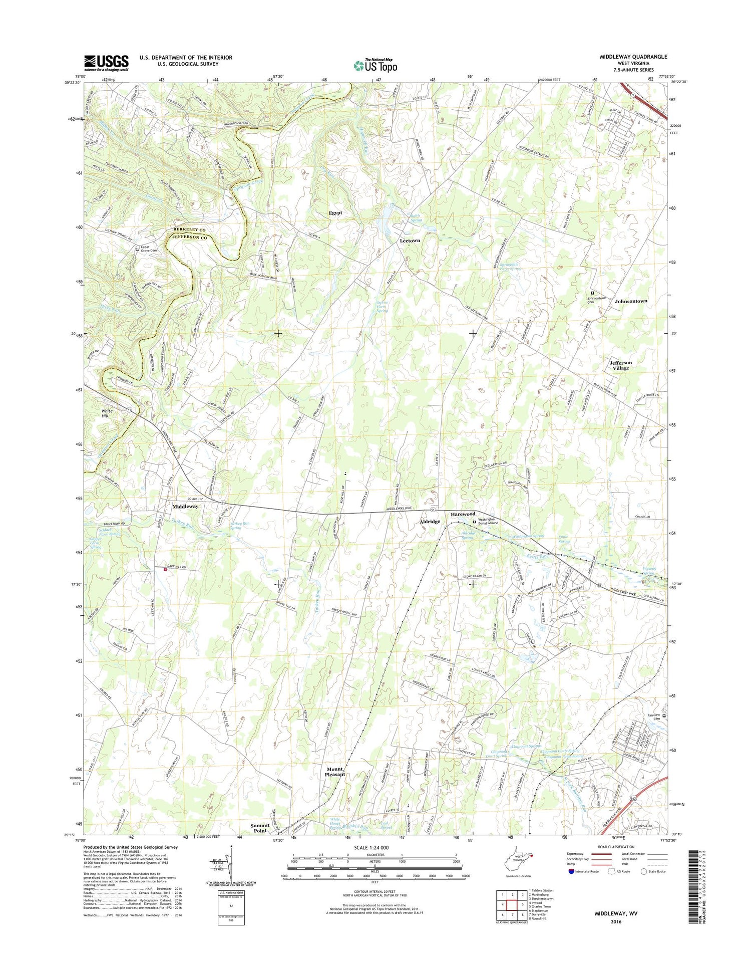 Middleway West Virginia US Topo Map Image