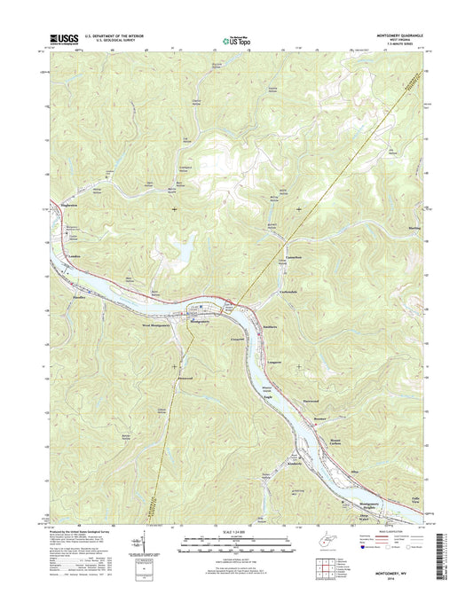 Montgomery West Virginia US Topo Map Image