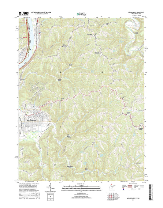 Moundsville West Virginia US Topo Map Image