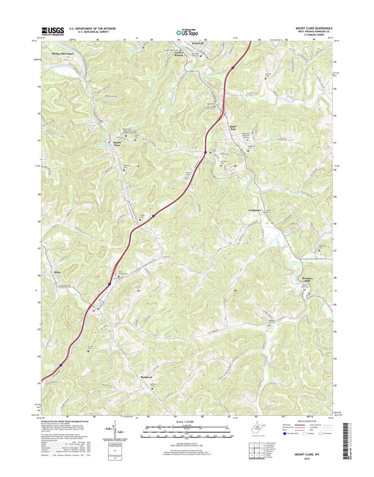 Mount Clare West Virginia US Topo Map Image