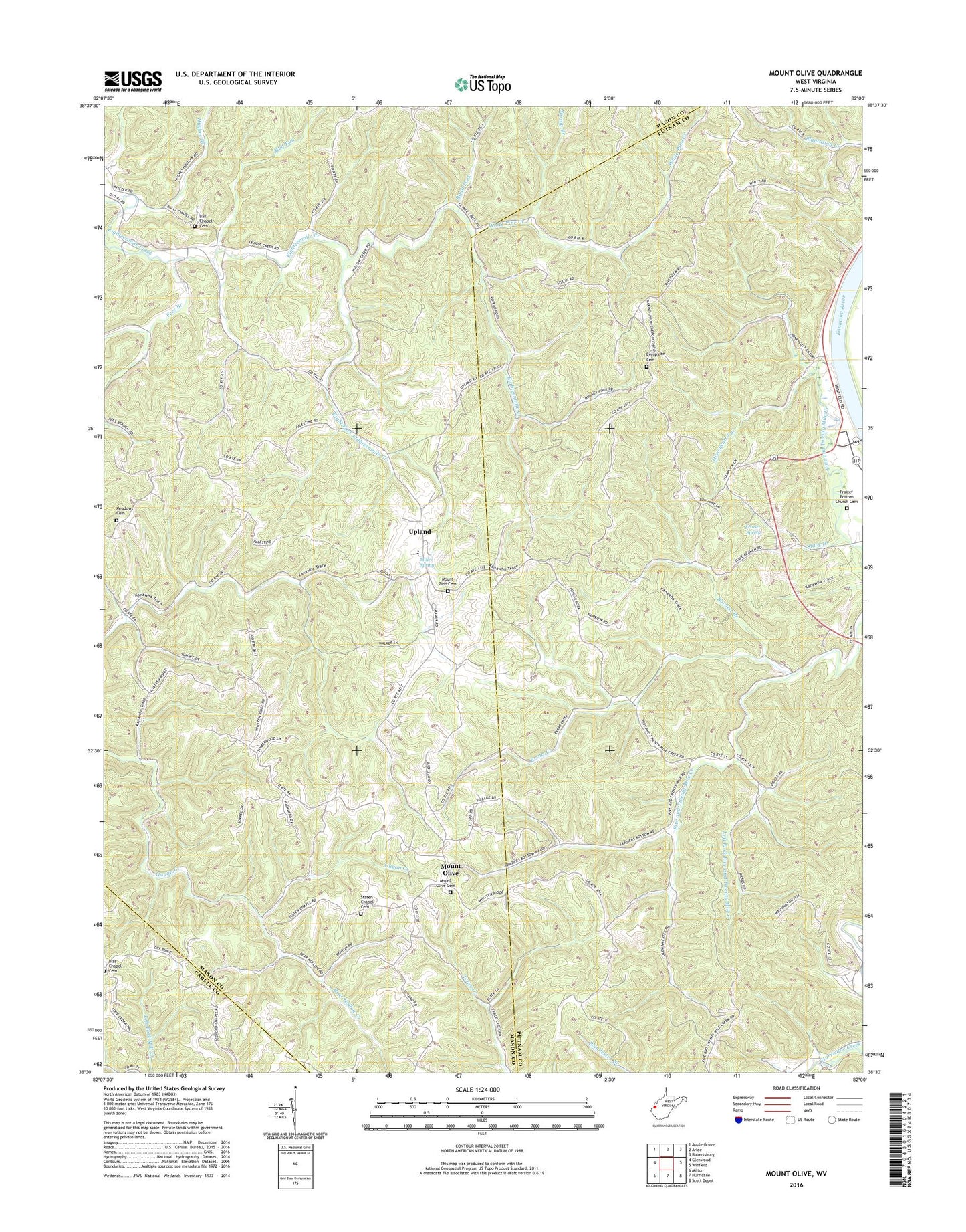 Mount Olive West Virginia US Topo Map Image