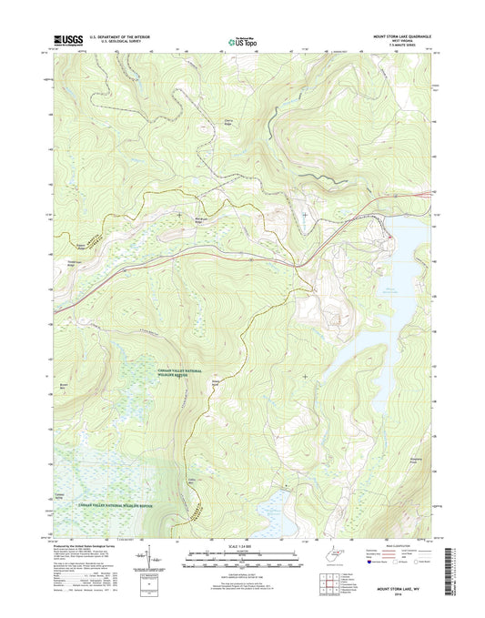 Mount Storm Lake West Virginia US Topo Map Image