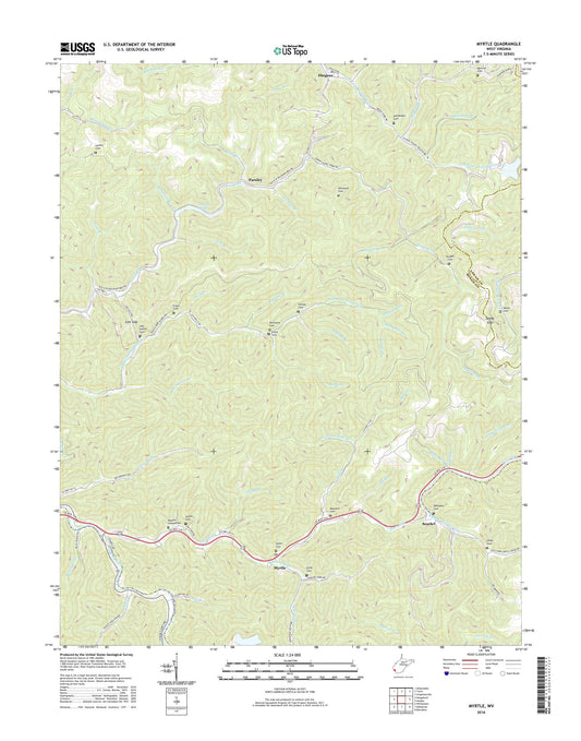 Myrtle West Virginia US Topo Map Image
