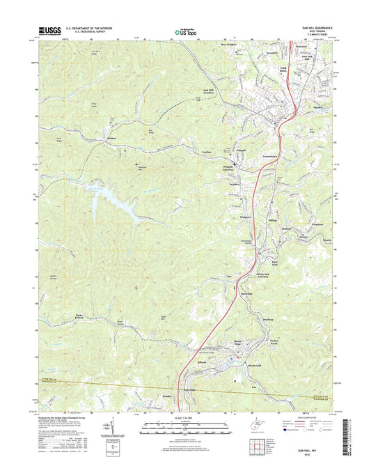 Oak Hill West Virginia US Topo Map Image
