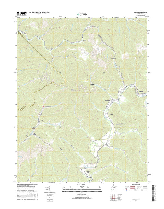 Oceana West Virginia US Topo Map Image
