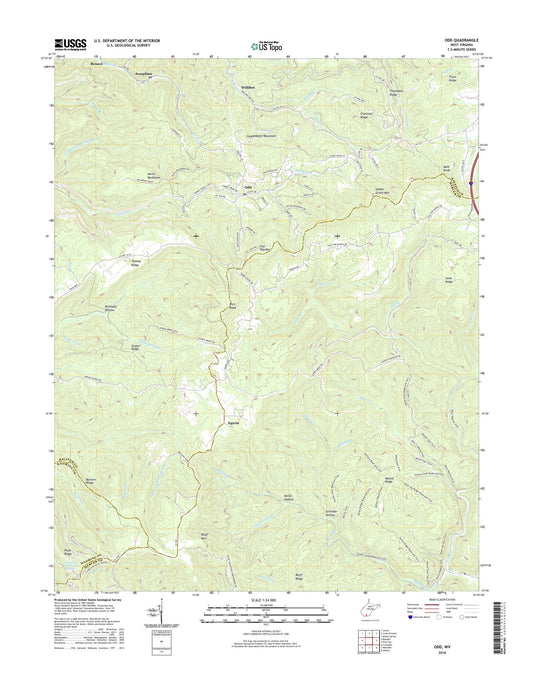 Odd West Virginia US Topo Map Image