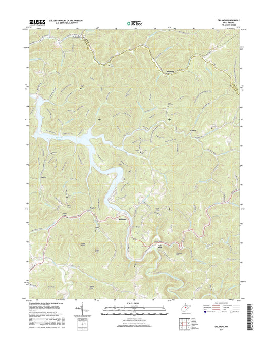 Orlando West Virginia US Topo Map Image