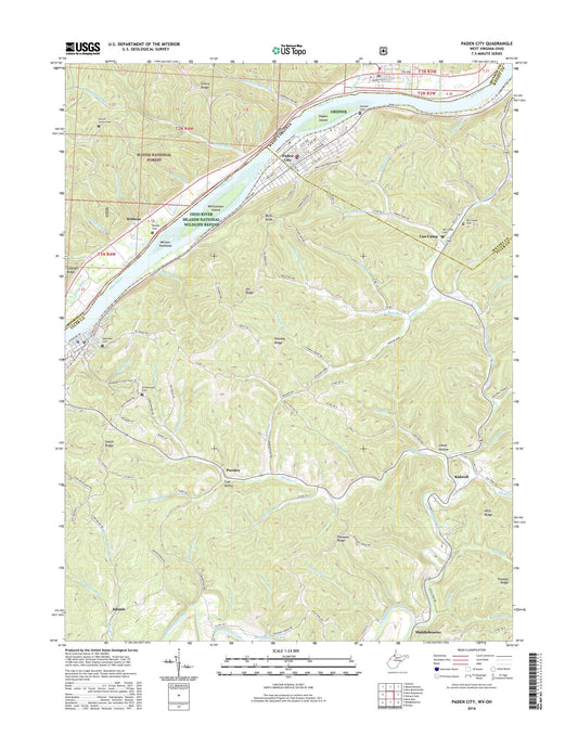 Paden City West Virginia US Topo Map Image