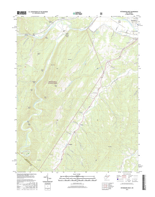 Petersburg West West Virginia US Topo Map Image