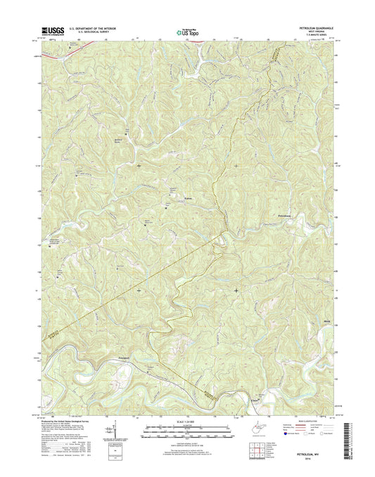 Petroleum West Virginia US Topo Map Image