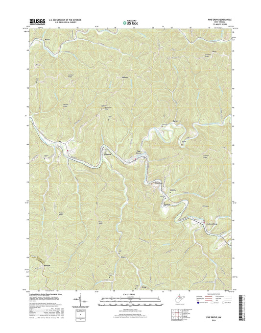 Pine Grove West Virginia US Topo Map Image