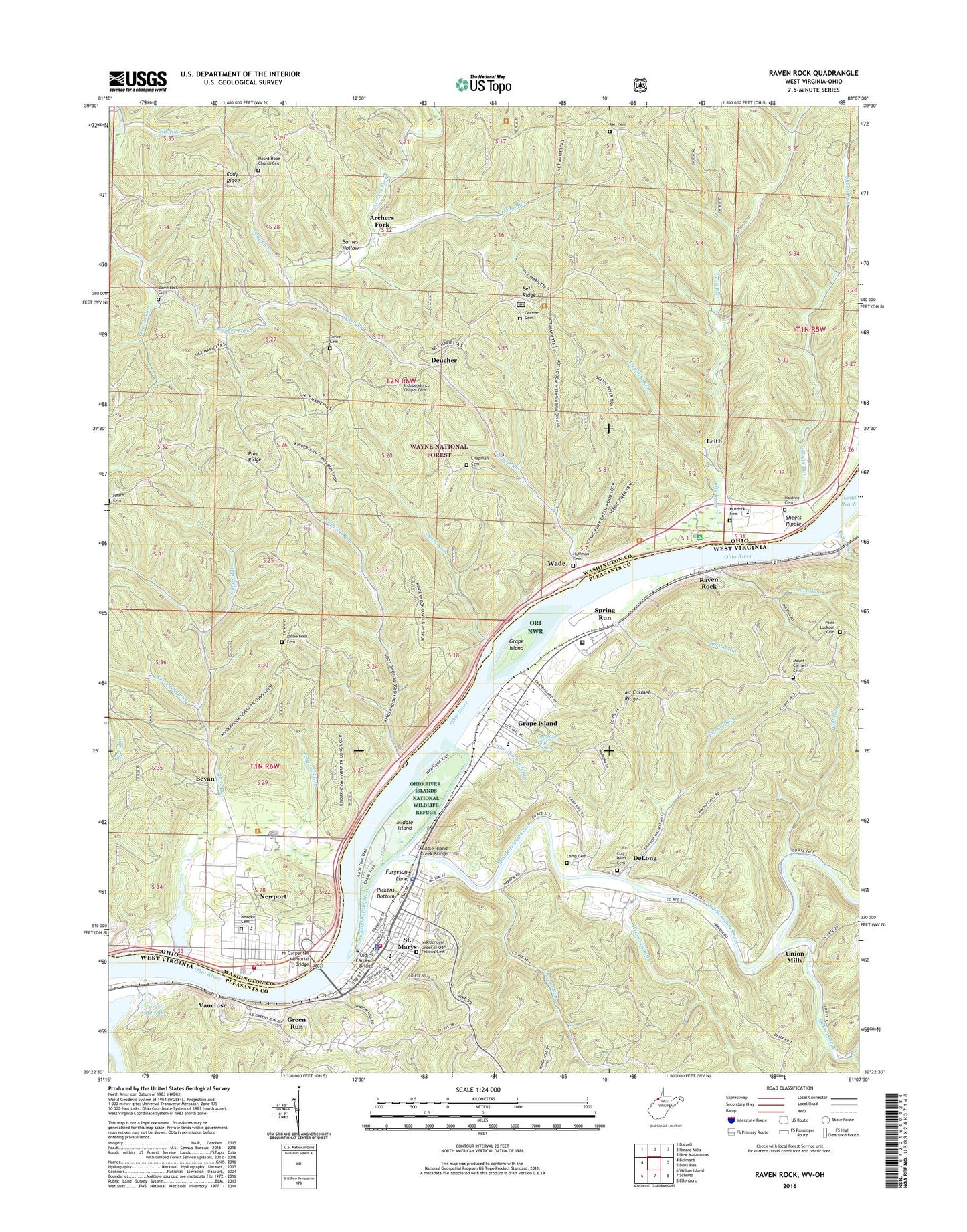 Raven Rock West Virginia US Topo Map Image