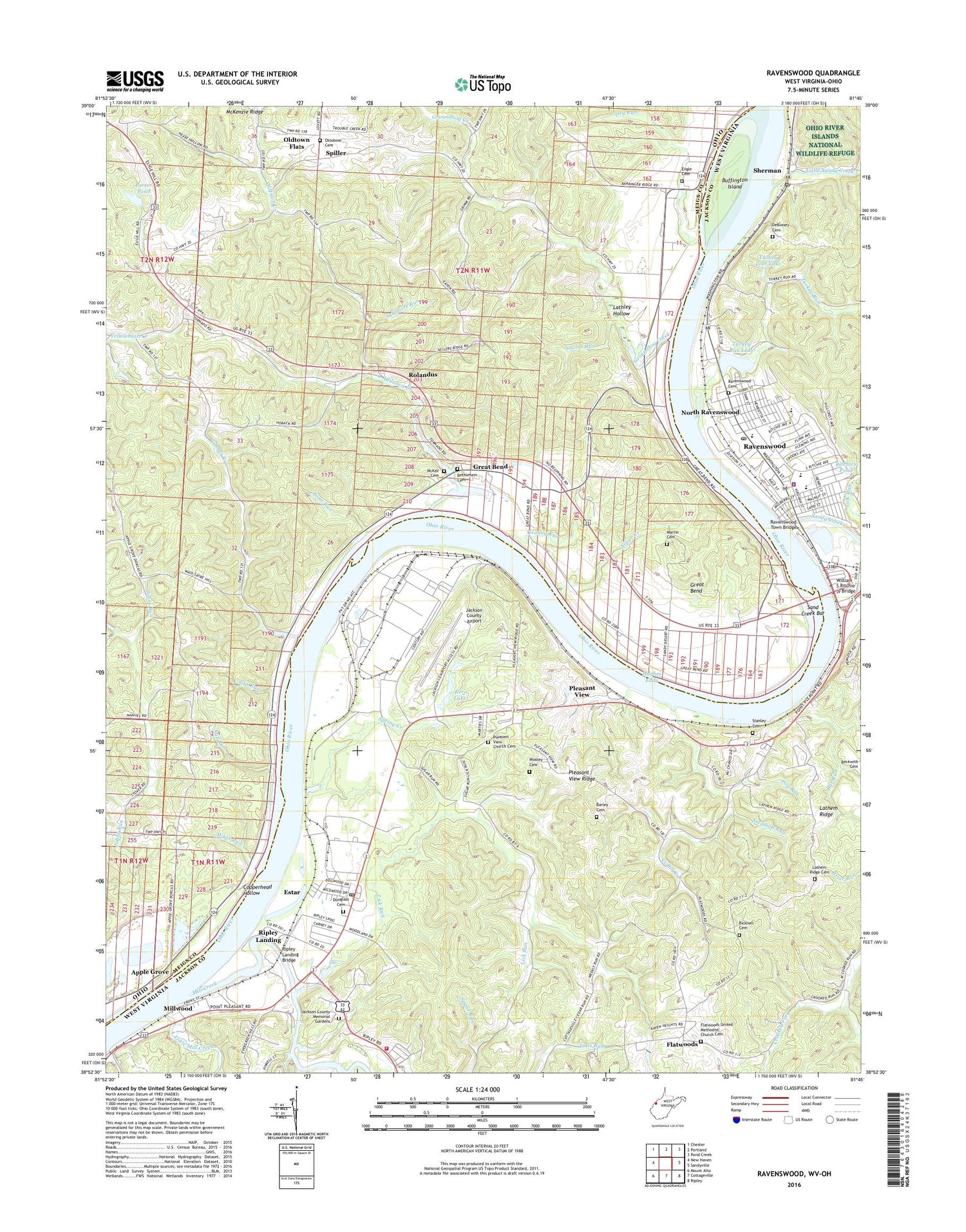 Ravenswood West Virginia US Topo Map Image