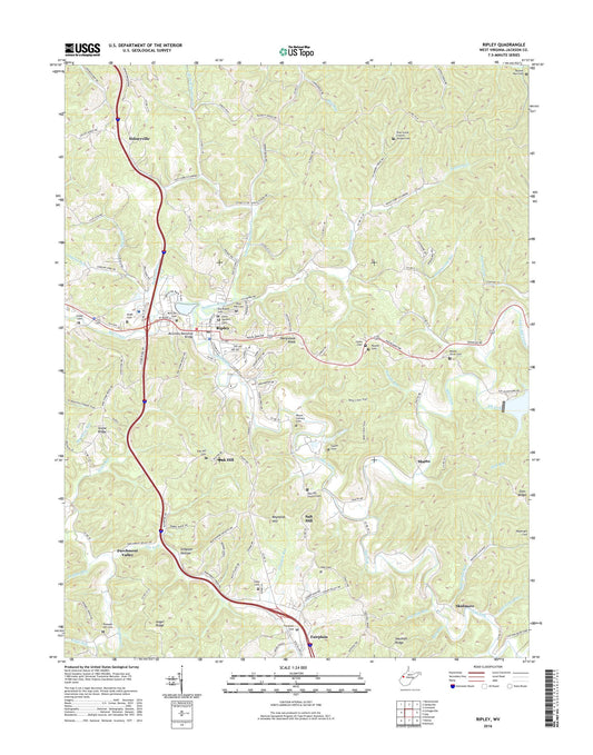 Ripley West Virginia US Topo Map Image