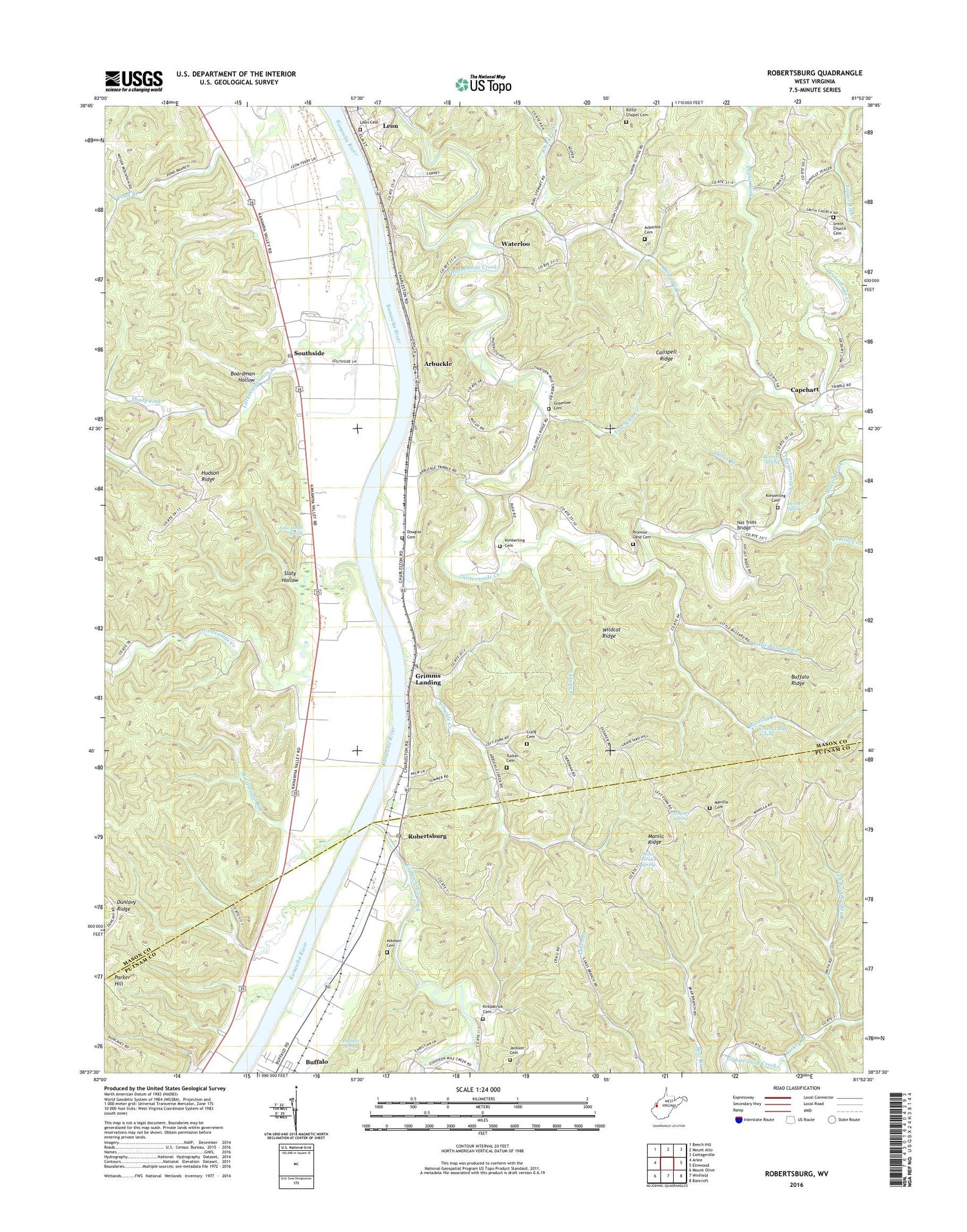 Robertsburg West Virginia US Topo Map Image
