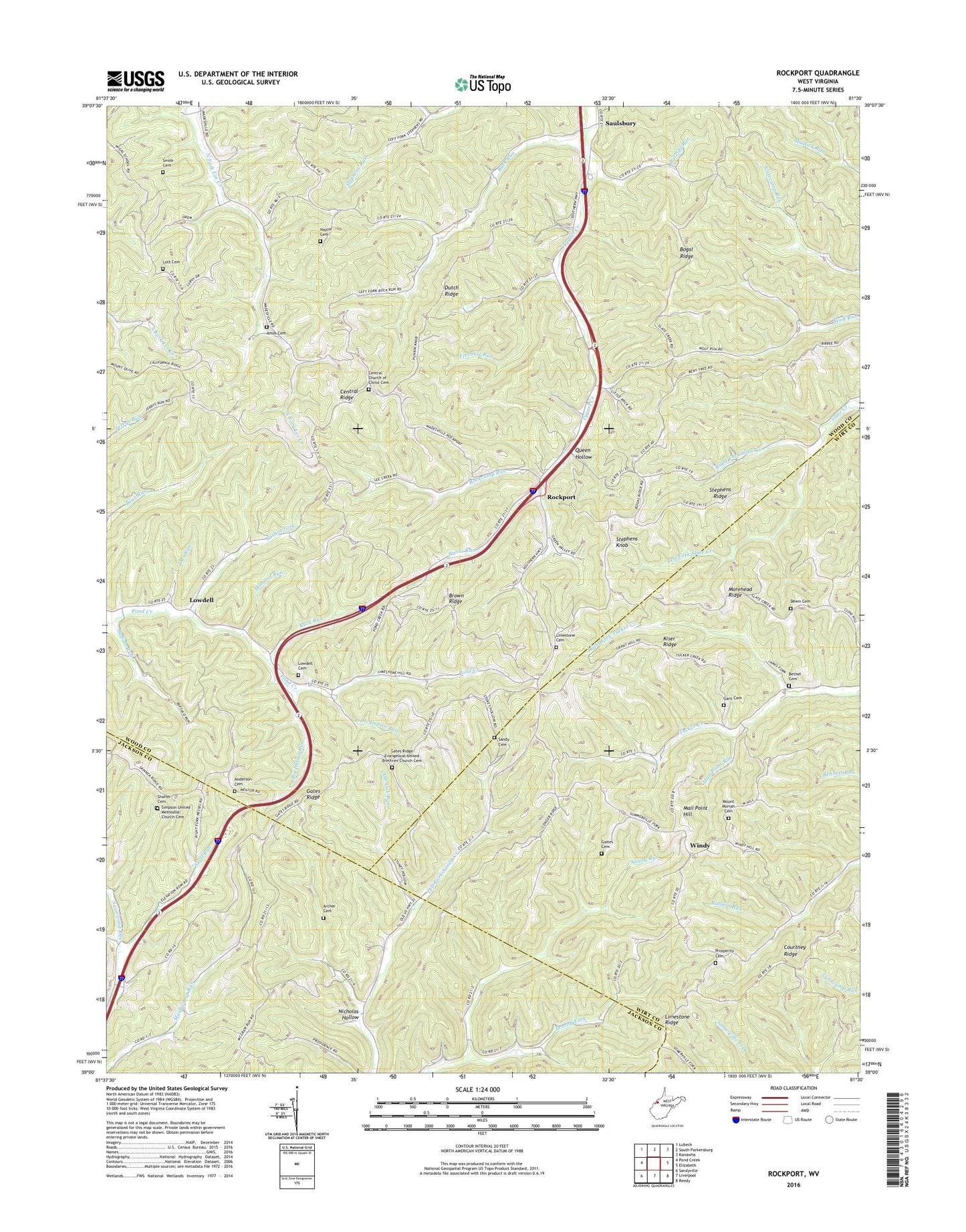 Rockport West Virginia US Topo Map Image