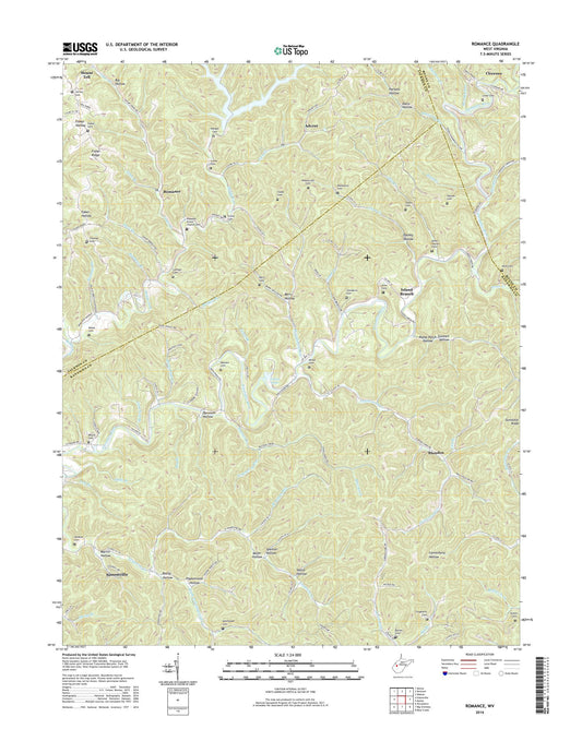 Romance West Virginia US Topo Map Image