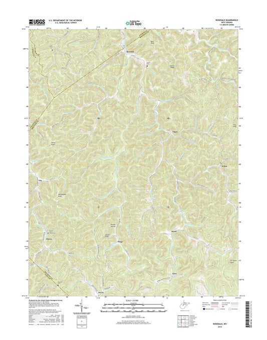 Rosedale West Virginia US Topo Map Image