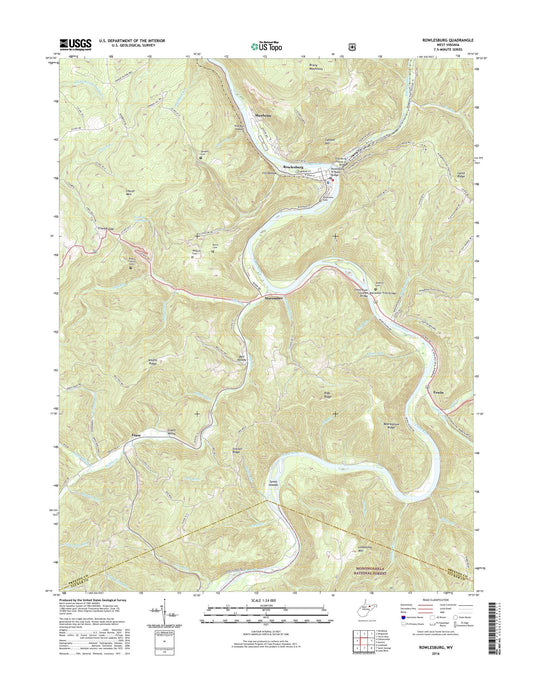 Rowlesburg West Virginia US Topo Map Image