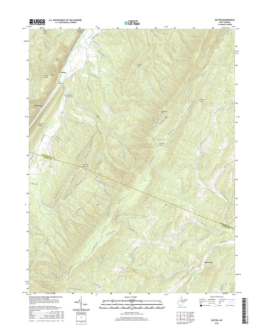 Sector West Virginia US Topo Map Image