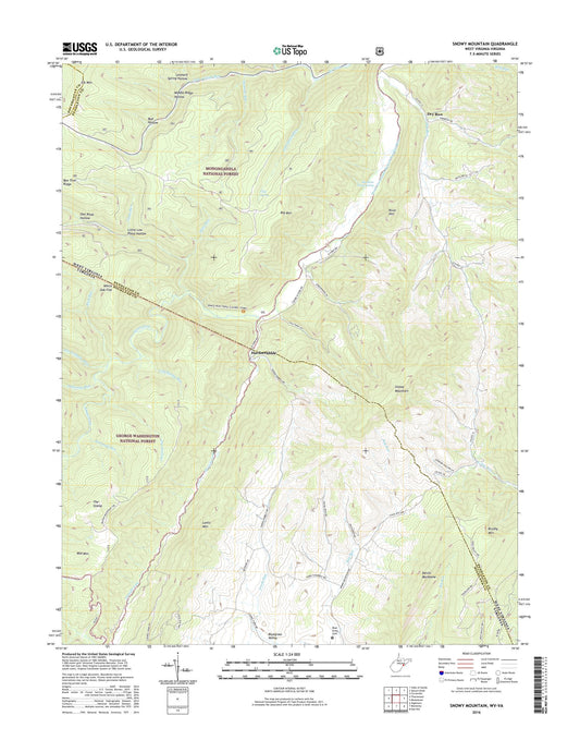 Snowy Mountain West Virginia US Topo Map Image
