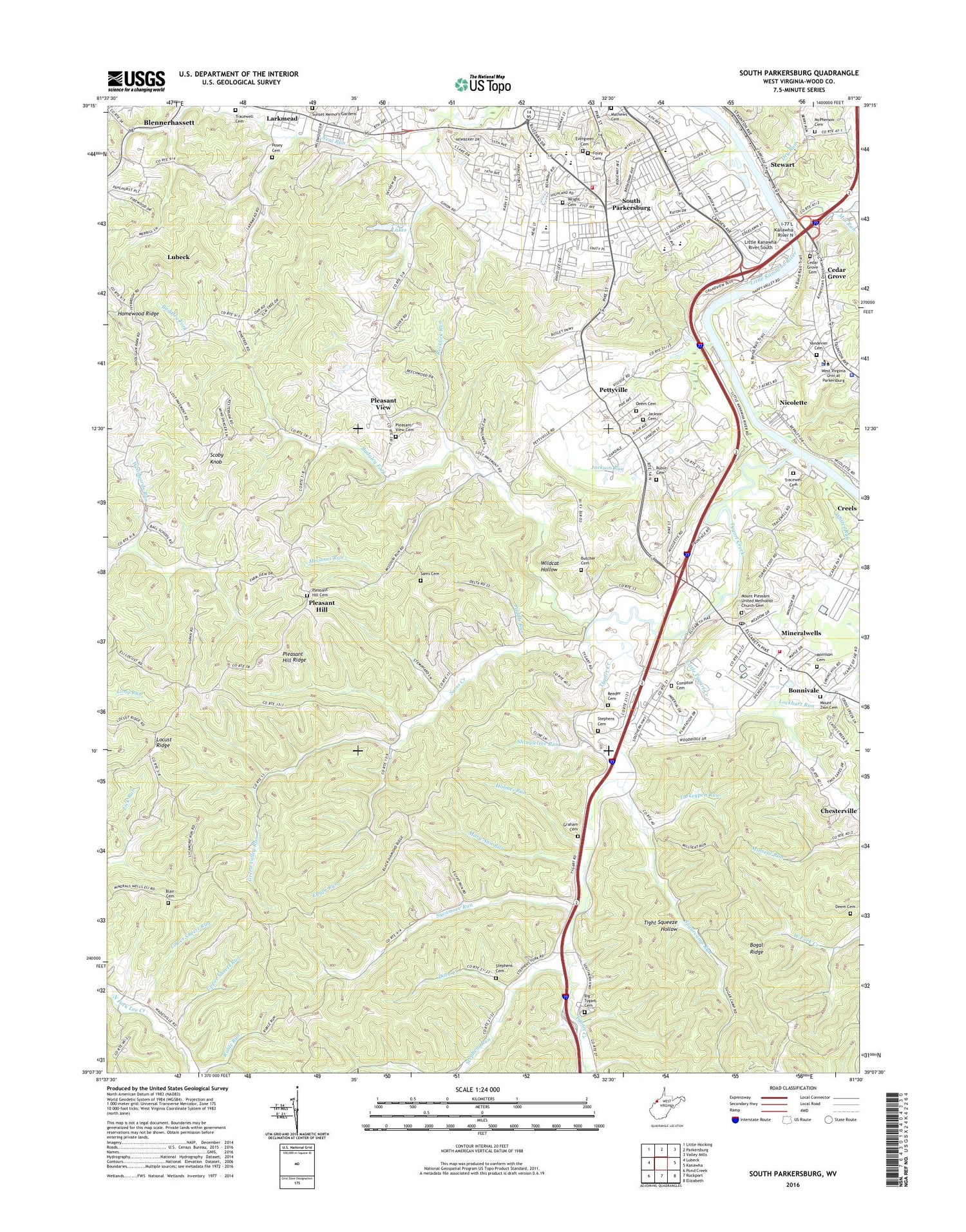 South Parkersburg West Virginia US Topo Map Image