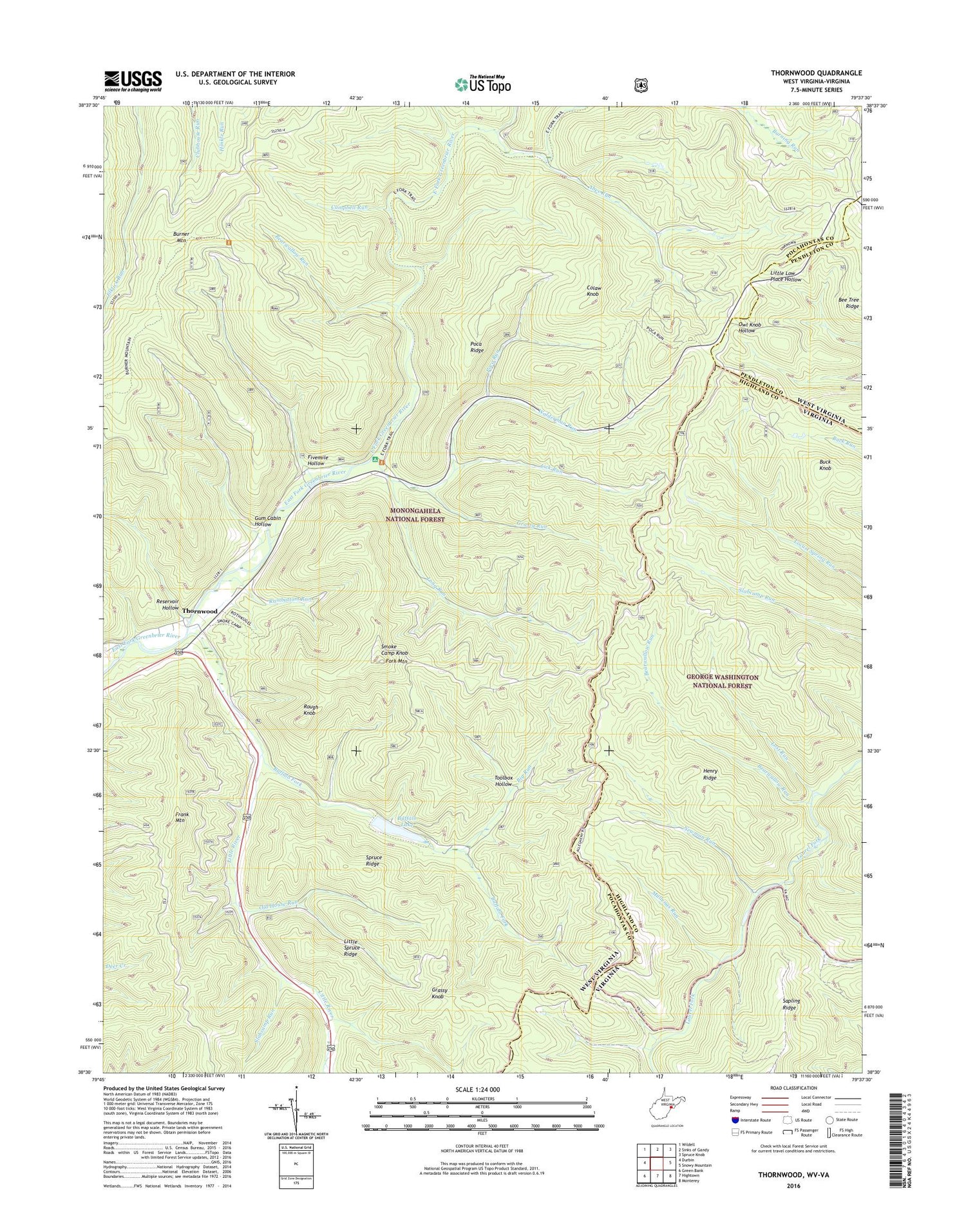 Thornwood West Virginia US Topo Map Image